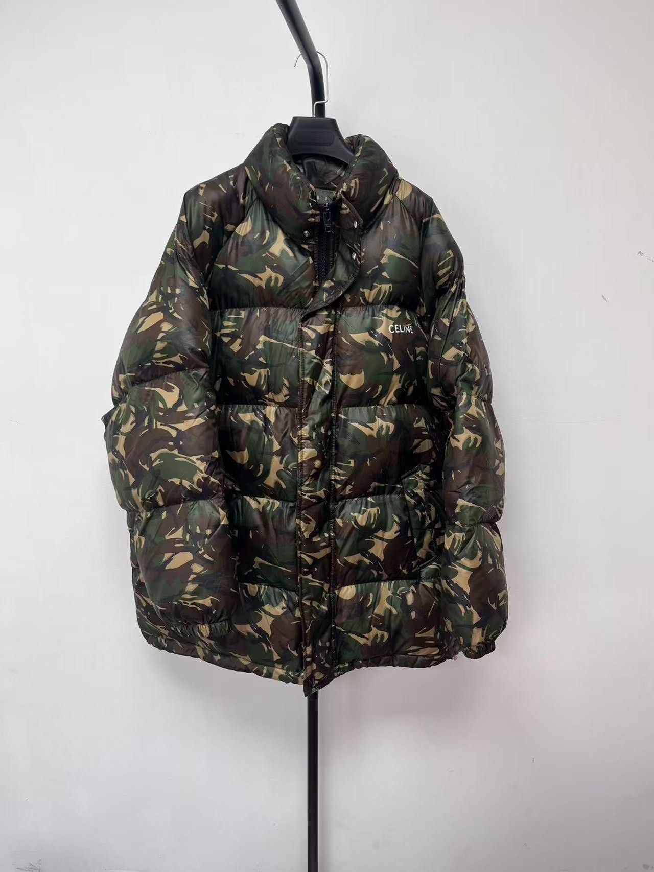 Celine Celine Camo Logo Puffer Jacket 50 Size US M / EU 48-50 / 2 - 2 Thumbnail