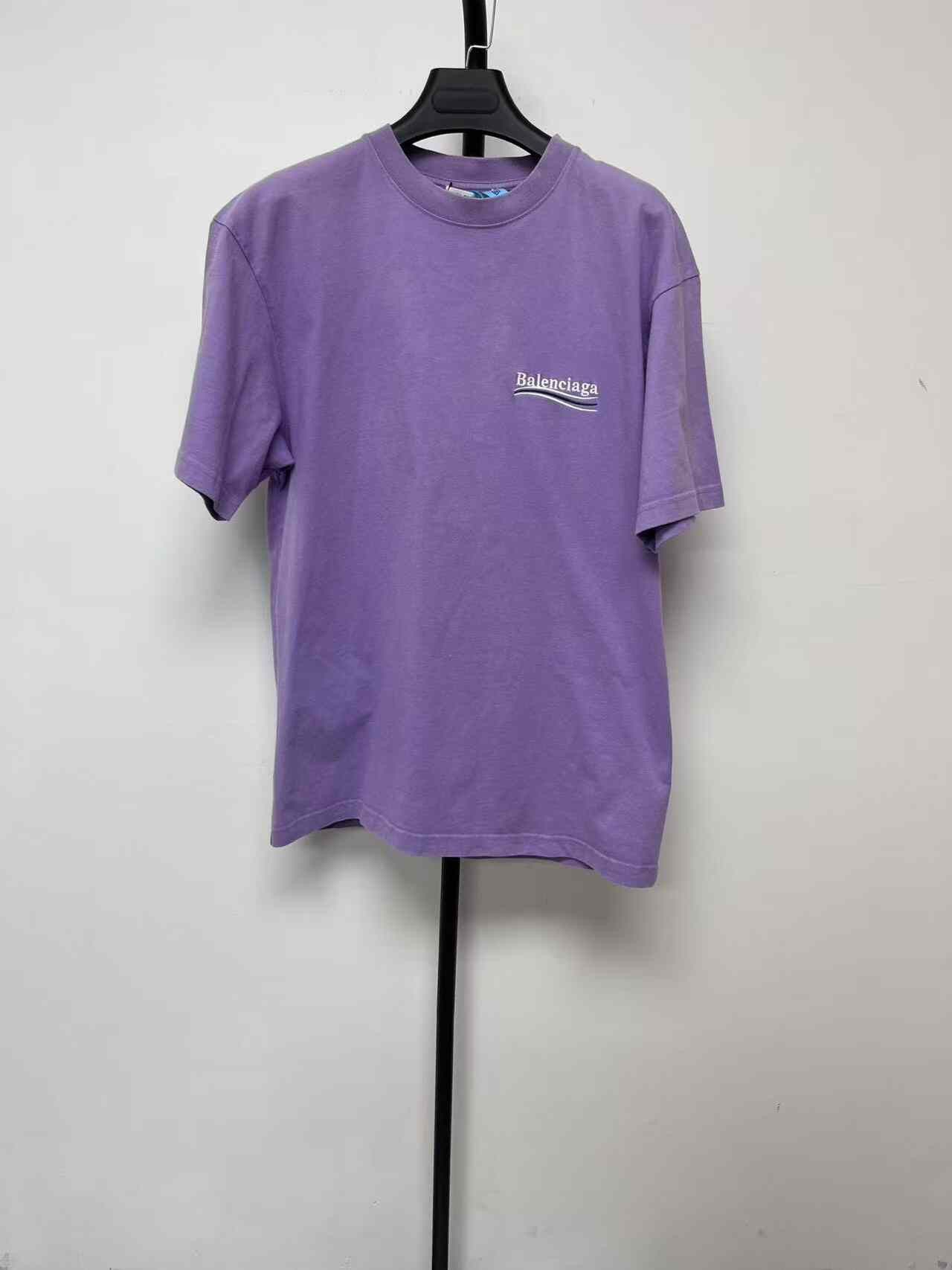 Balenciaga Balenciaga Purple Campaign Logo T-Shirt XXS Size US XXS / EU 40 - 2 Thumbnail