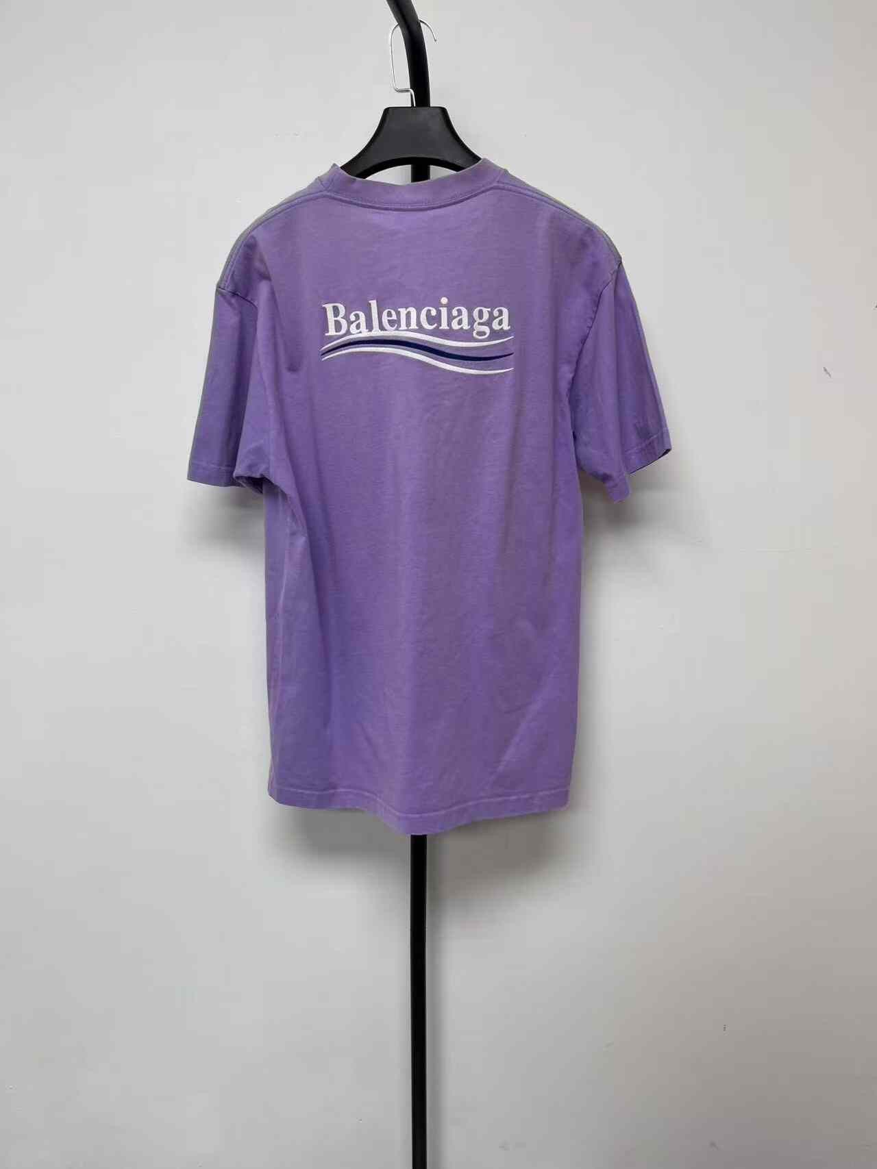 Balenciaga Balenciaga Purple Campaign Logo T-Shirt XXS Size US XXS / EU 40 - 3 Thumbnail