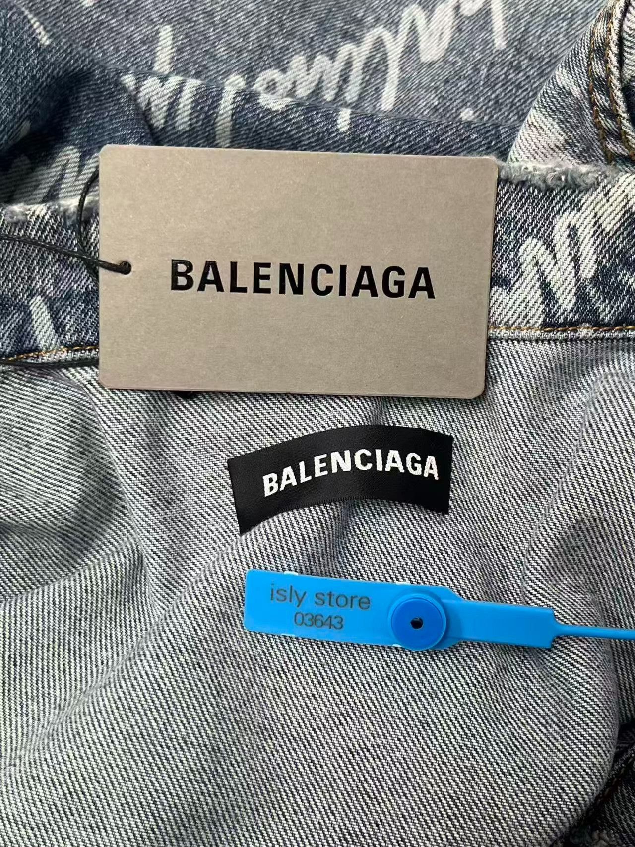 Balenciaga Balenciaga Logo Print Denim Jacket Size 4 Size XL / US 12-14 / IT 48-50 - 6 Thumbnail