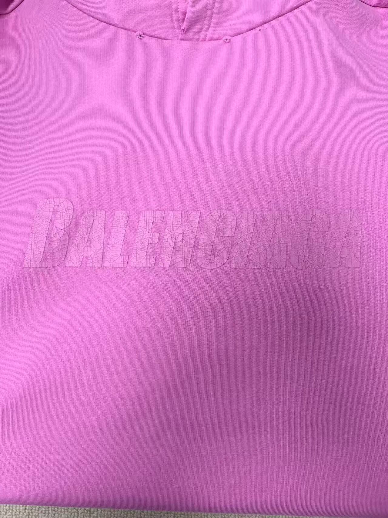 Balenciaga Balenciaga Distressed Logo Hoodie Pink M Size US M / EU 48-50 / 2 - 4 Thumbnail