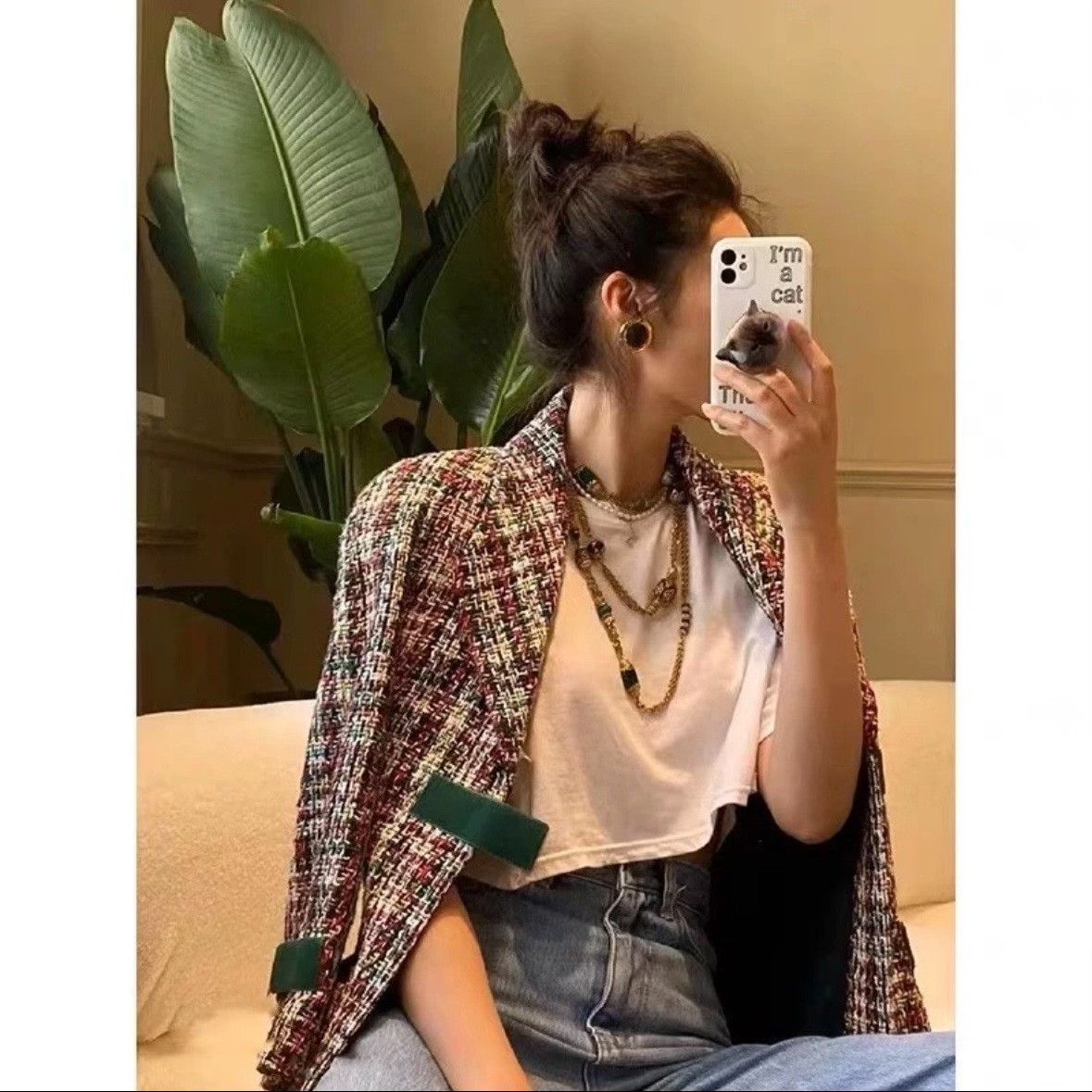 Chanel Chanel Multicolor Tweed Velvet Detail Jacket 38 Size S / US 4 / IT 40 - 10 Thumbnail