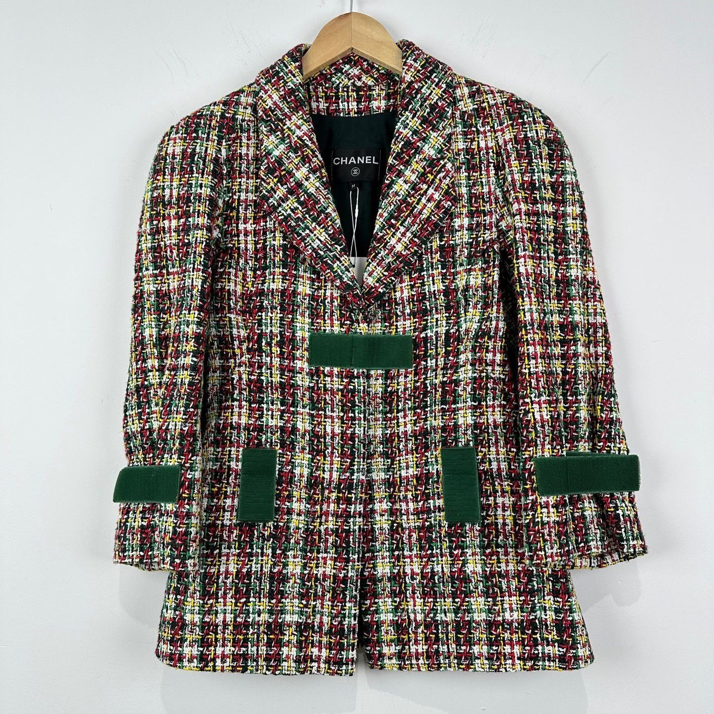 Chanel Chanel Multicolor Tweed Velvet Detail Jacket 38 Size S / US 4 / IT 40 - 2 Thumbnail
