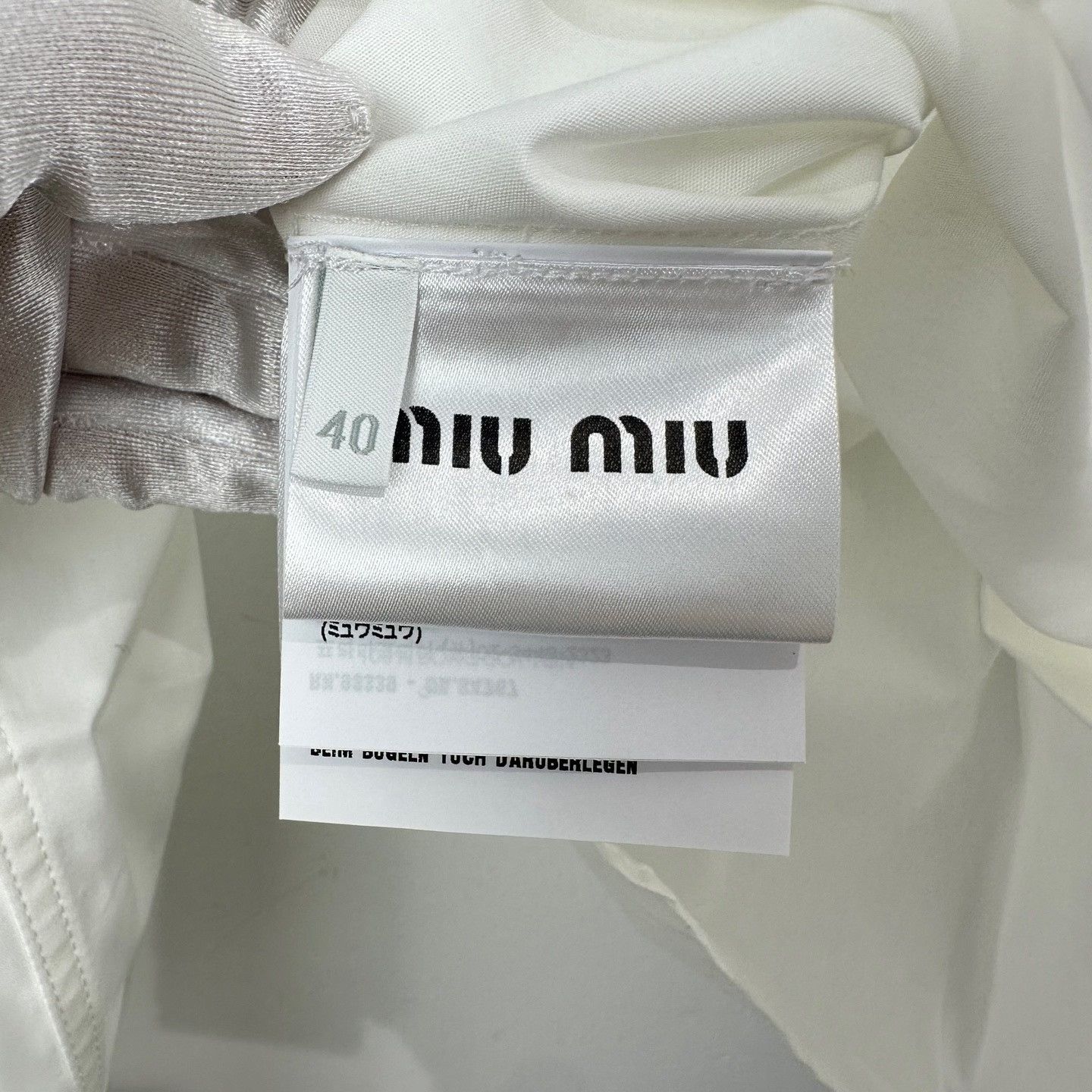 Miu Miu Miu Miu Logo Patch Sharp Collar Shirt IT 40 Size S / US 4 / IT 40 - 7 Thumbnail