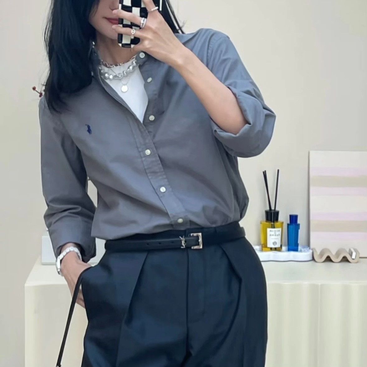Polo Ralph Lauren Polo Ralph Lauren Classic Grey Button Up Shirt S Size US S / EU 44-46 / 1 - 8 Thumbnail