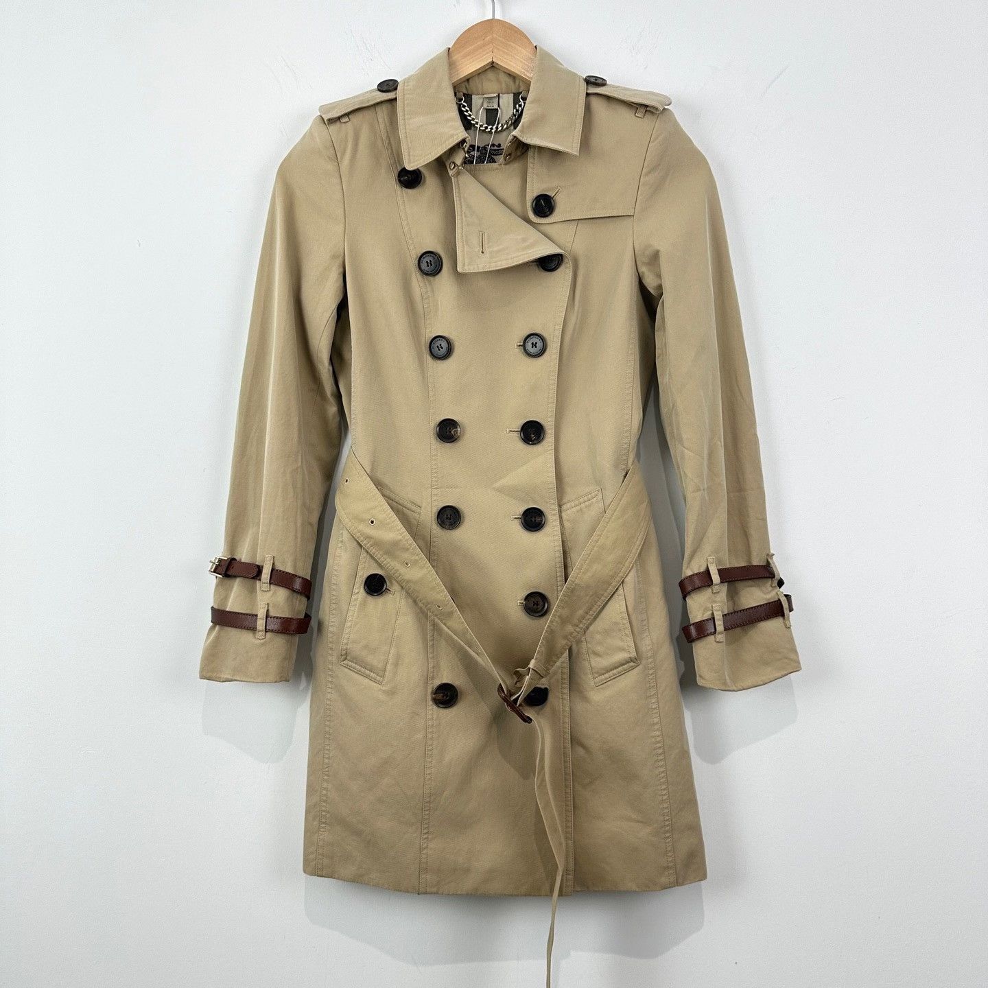 Burberry Burberry Double Breasted Cotton Trench Coat ITA 34 Size XXS / US 00 / IT 34 - 2 Thumbnail