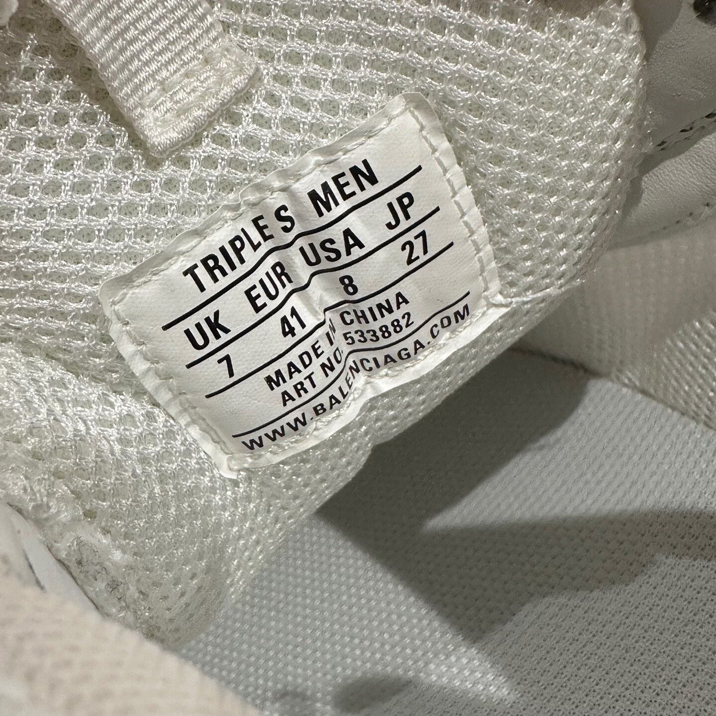 Balenciaga Balenciaga Triple S White Low-Top Sneakers 41 Size US 8 / EU 41 - 8 Thumbnail