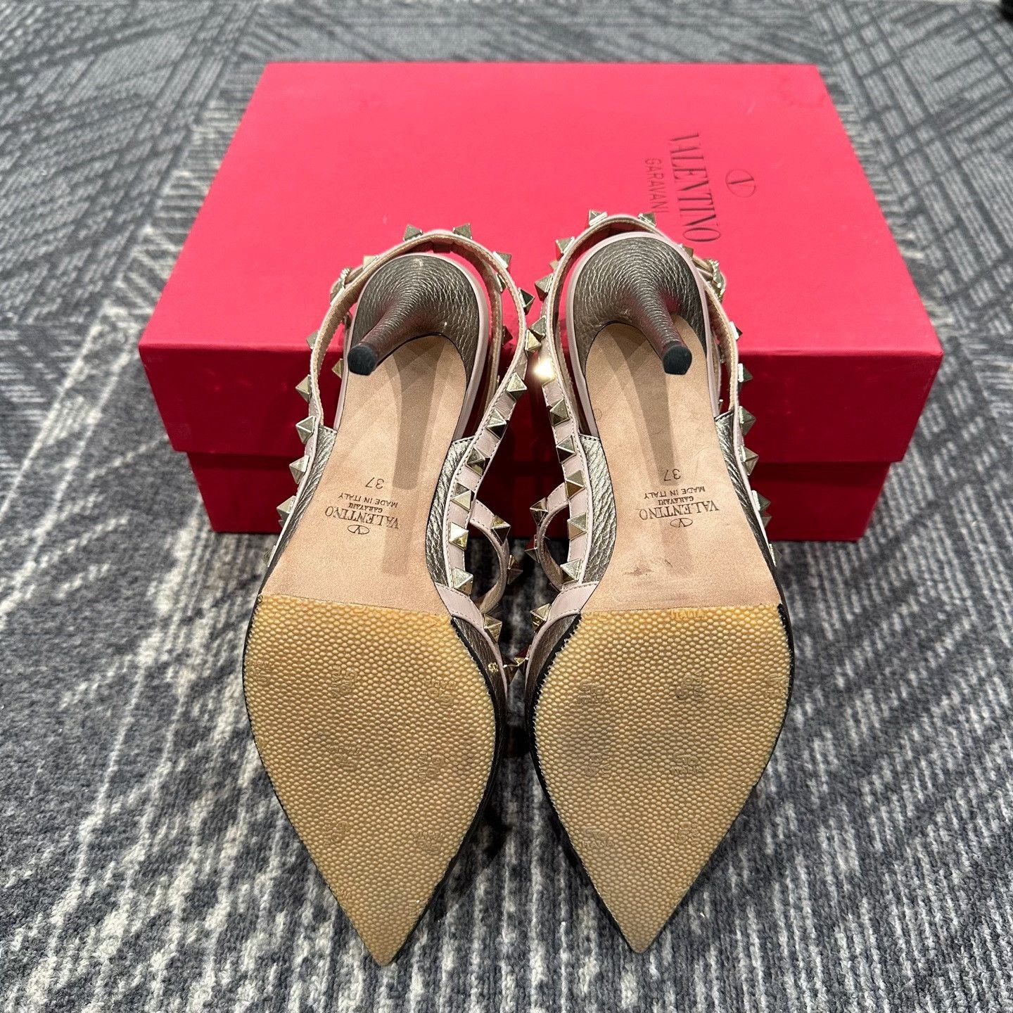 Valentino Valentino Rockstud Metallic Leather Heels 37 Size US 7 / IT 37 - 7 Thumbnail