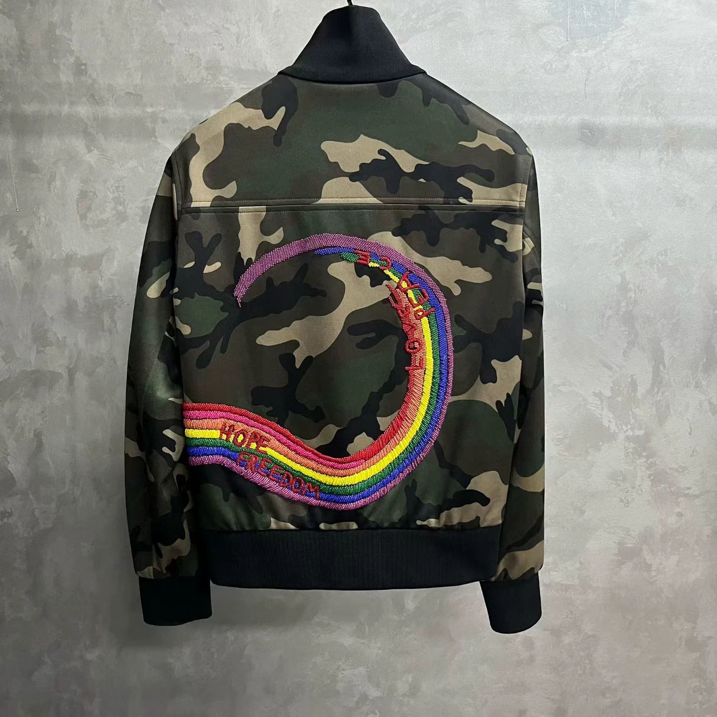 Valentino Valentino Camo Rainbow Beaded Zip Jacket Size 46 Size US S / EU 44-46 / 1 - 3 Thumbnail