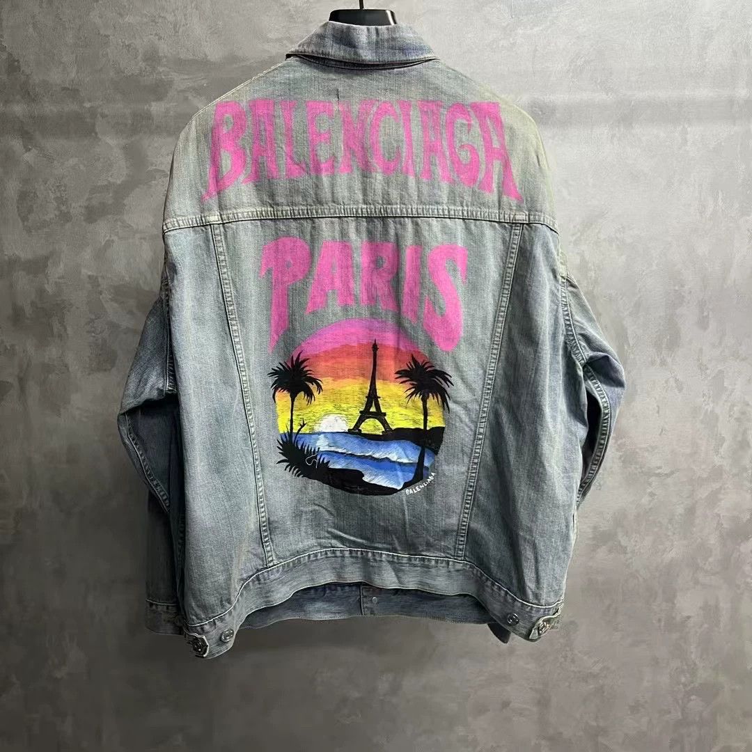 Balenciaga Balenciaga Eiffel Tower Print Denim Jacket XS Size US XS / EU 42 / 0 - 2 Thumbnail
