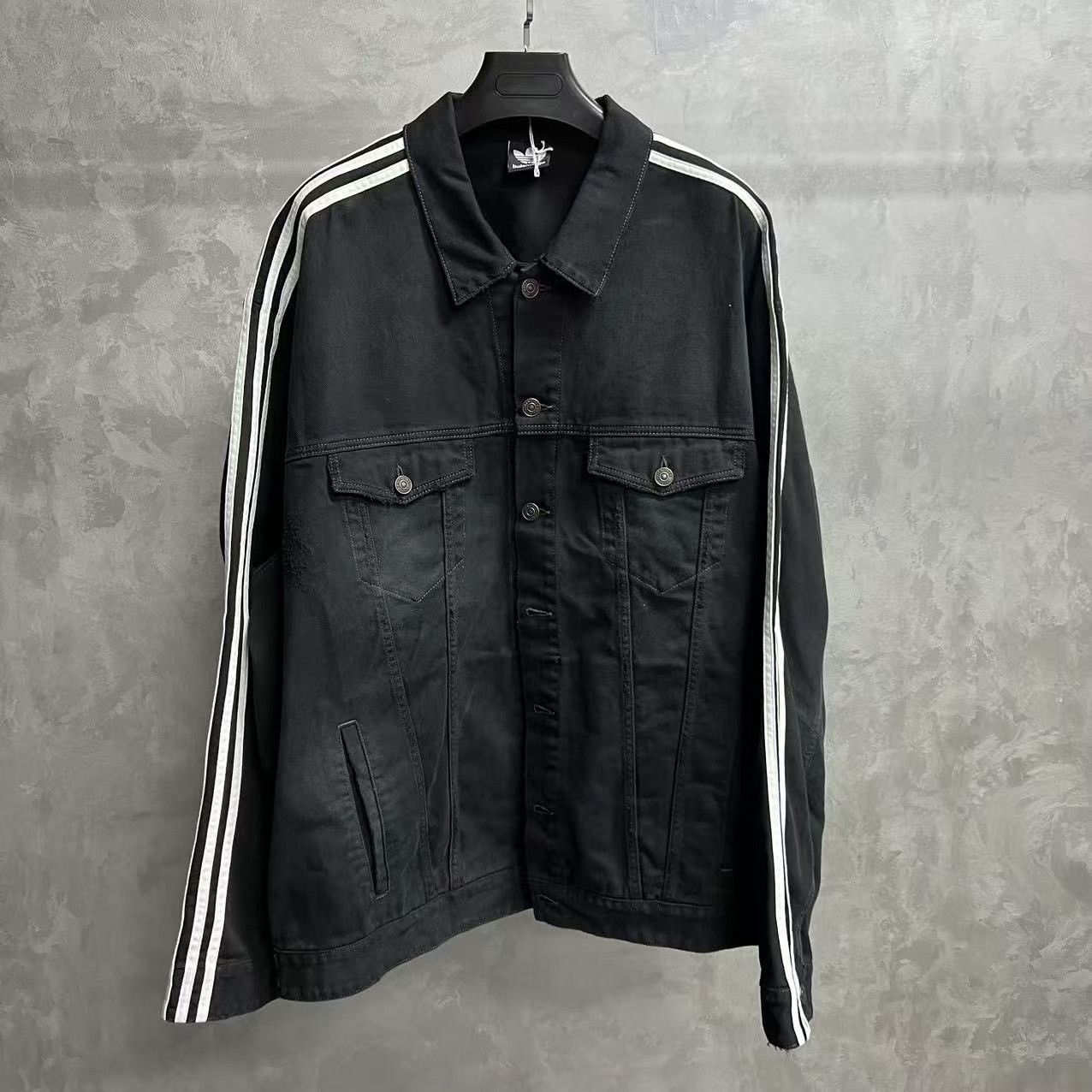 Adidas × Balenciaga Balenciaga x Adidas Striped Denim Jacket Size 4 Size US XL / EU 56 / 4 - 2 Thumbnail