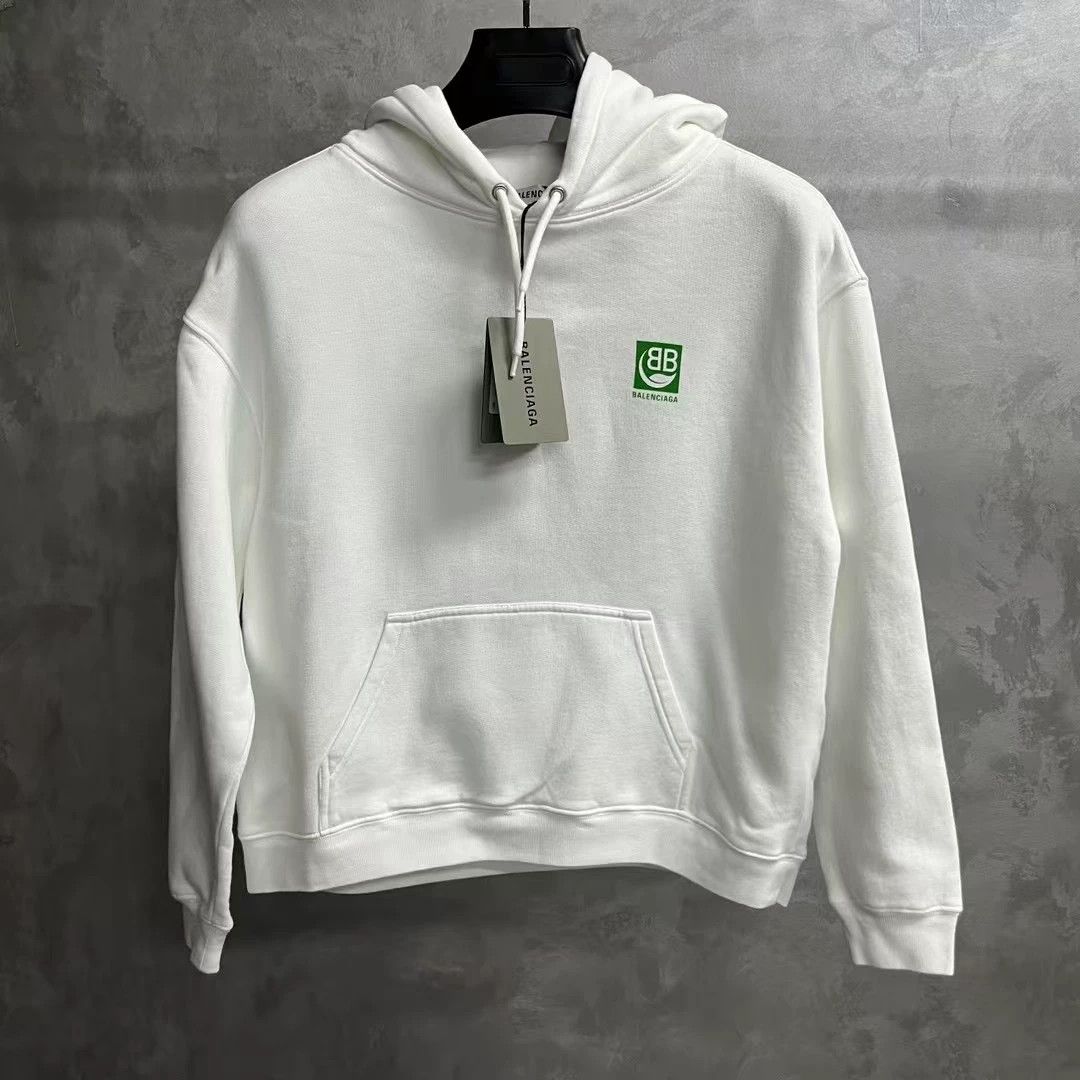 Balenciaga Balenciaga Eco BB Logo Hoodie White Size M Size US M / EU 48-50 / 2 - 2 Thumbnail