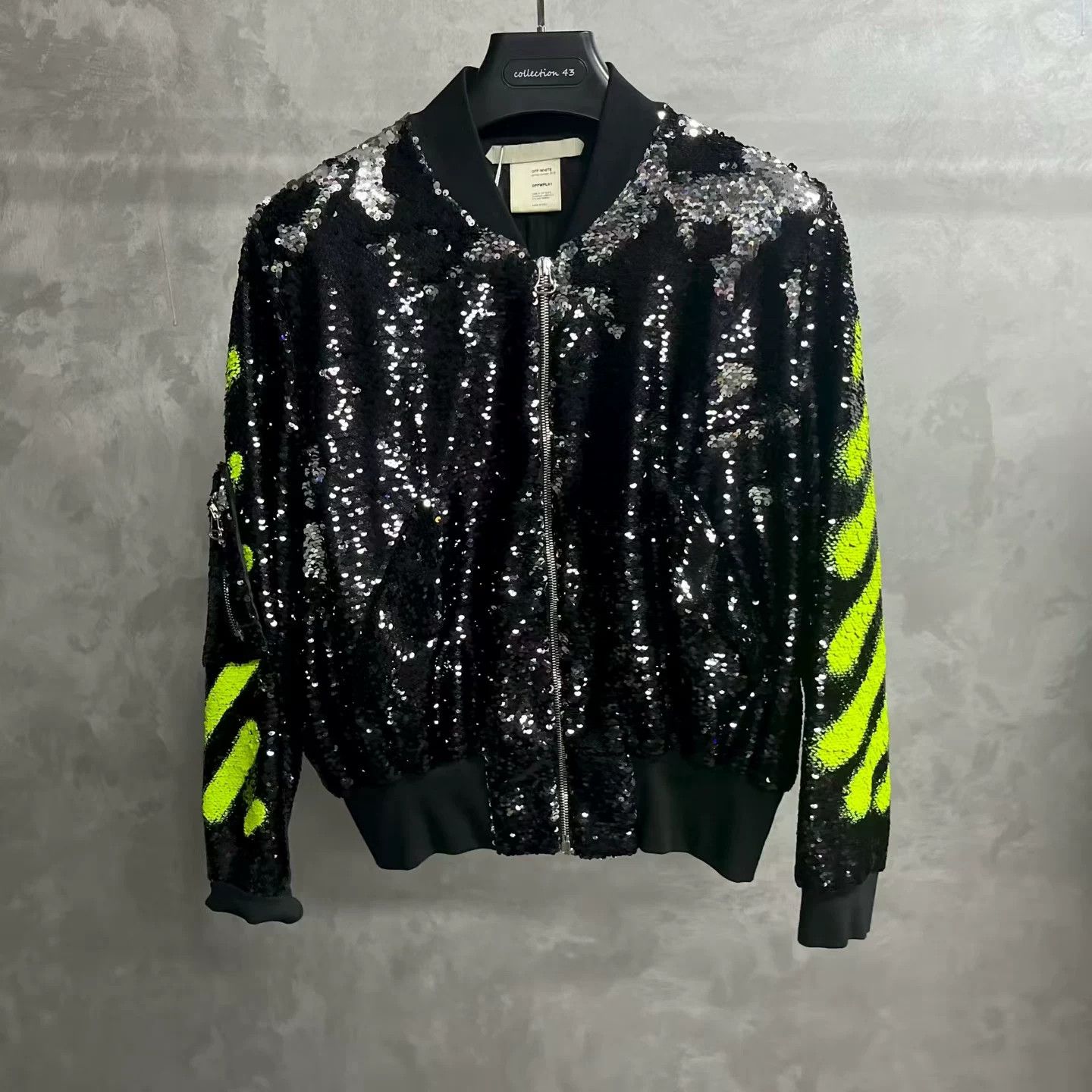 Off-White Off-White Sequin Striped Bomber Jacket US M Size US M / EU 48-50 / 2 - 2 Thumbnail