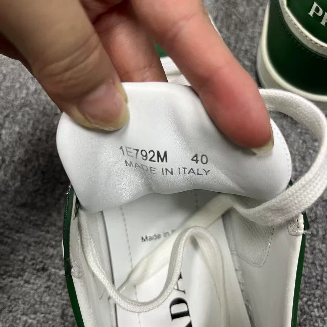 Prada Prada Green/White Leather Low-Top Sneakers Size 40 Size US 7 / EU 40 - 5 Thumbnail