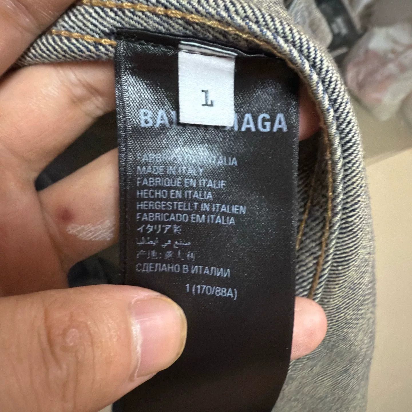 Balenciaga Balenciaga Graffiti Rhinestone Denim Jacket Size 1 Size US S / EU 44-46 / 1 - 5 Thumbnail