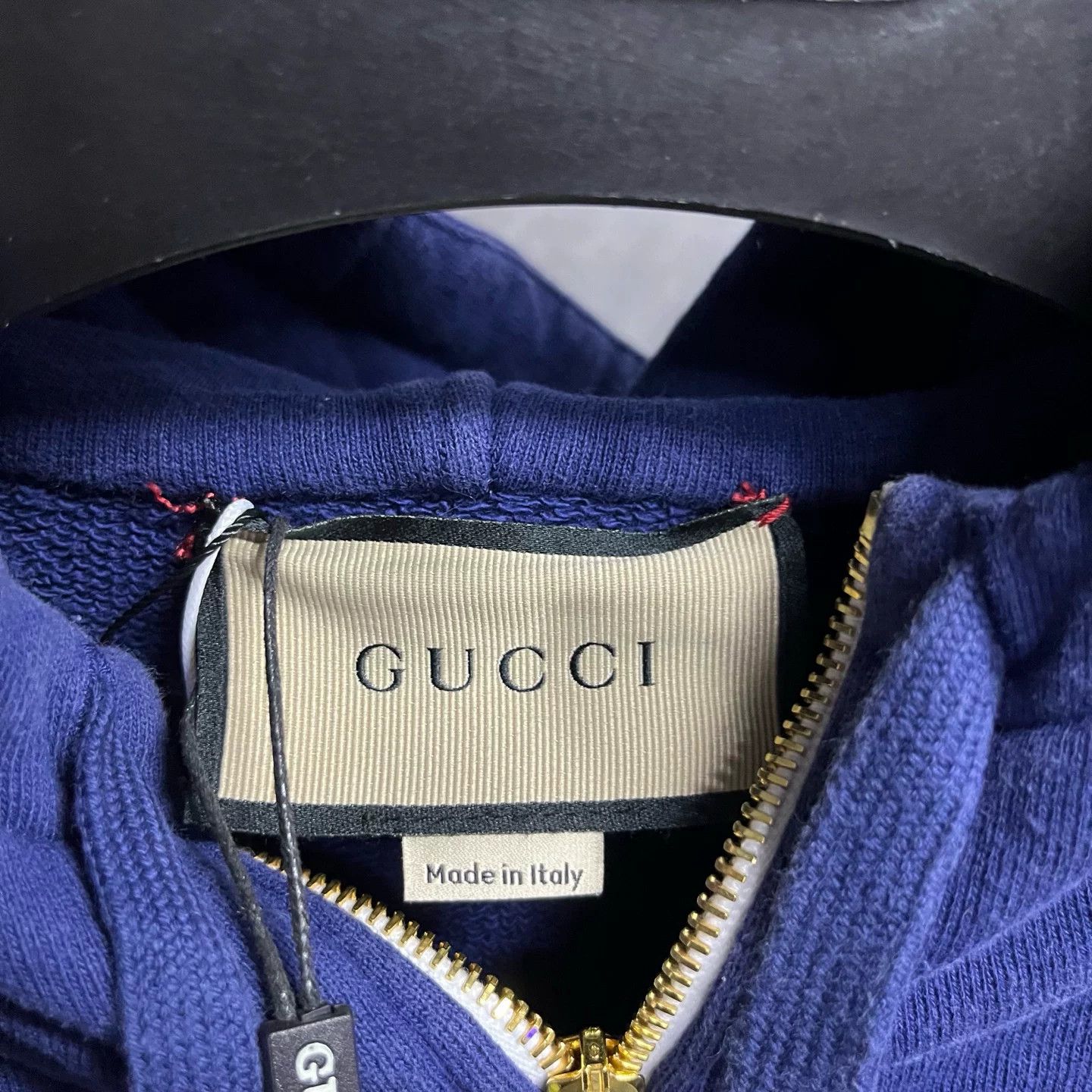 Gucci Gucci Web Stripe Logo Half-Zip Hoodie Size L Size US L / EU 52-54 / 3 - 3 Thumbnail