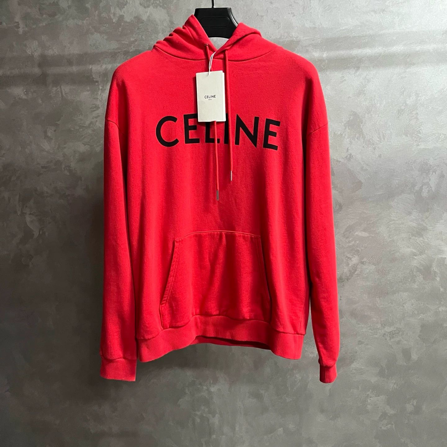 Celine CELINE Red Logo Hoodie Size S Size US S / EU 44-46 / 1 - 2 Thumbnail