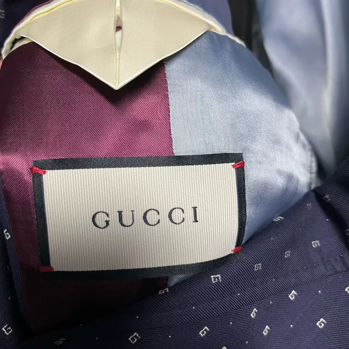 Gucci Gucci G-Dot Logo Print Wool Blazer 46R Size 46R - 3 Thumbnail