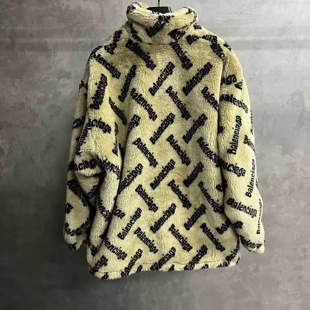 Balenciaga Balenciaga All Over Logo Faux Fur Zip Jacket 34 Size XS / US 0-2 / IT 36-38 - 3 Thumbnail