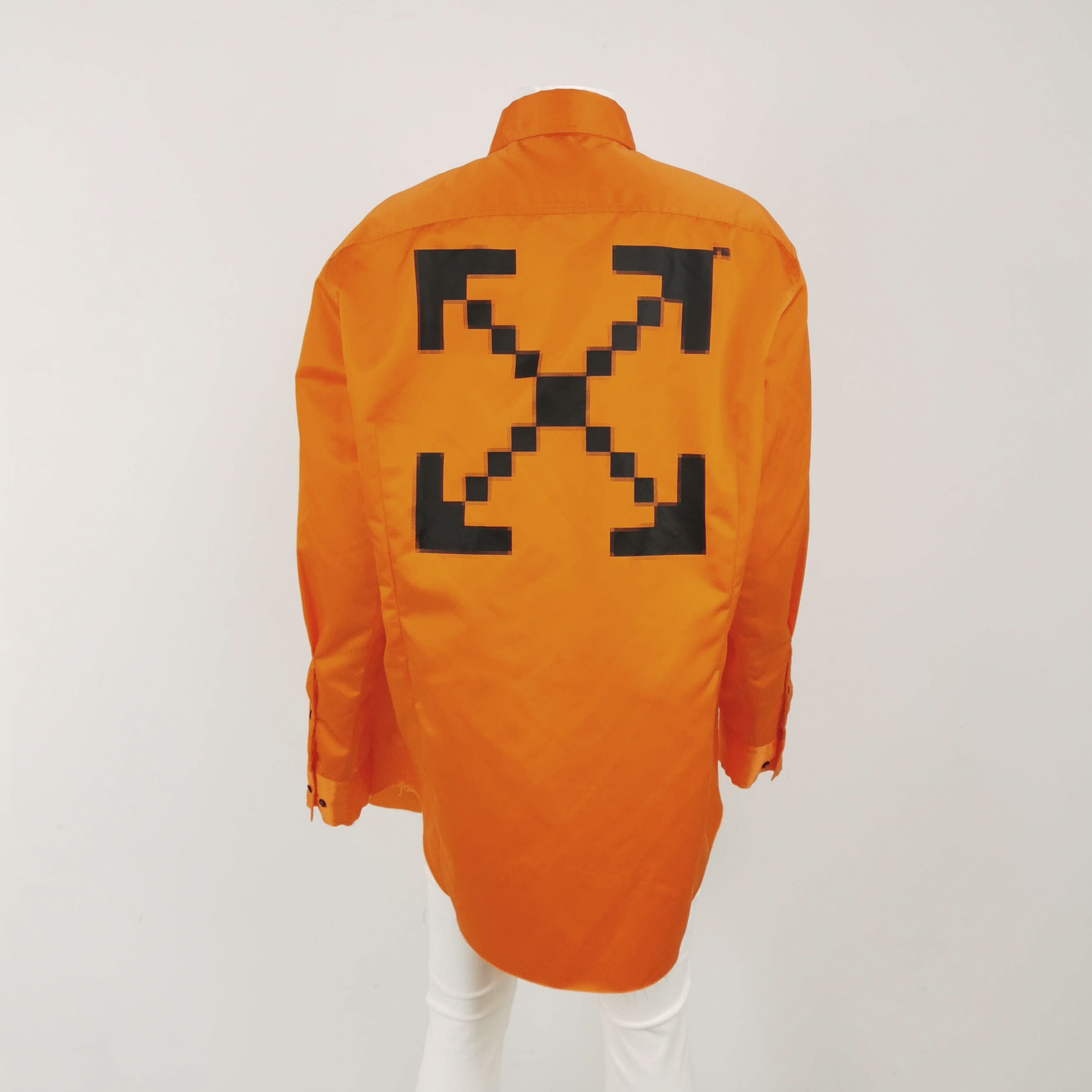 Off-White Off-White Pixel Arrow Logo Orange Shirt Size S Size US S / EU 44-46 / 1 - 3 Thumbnail