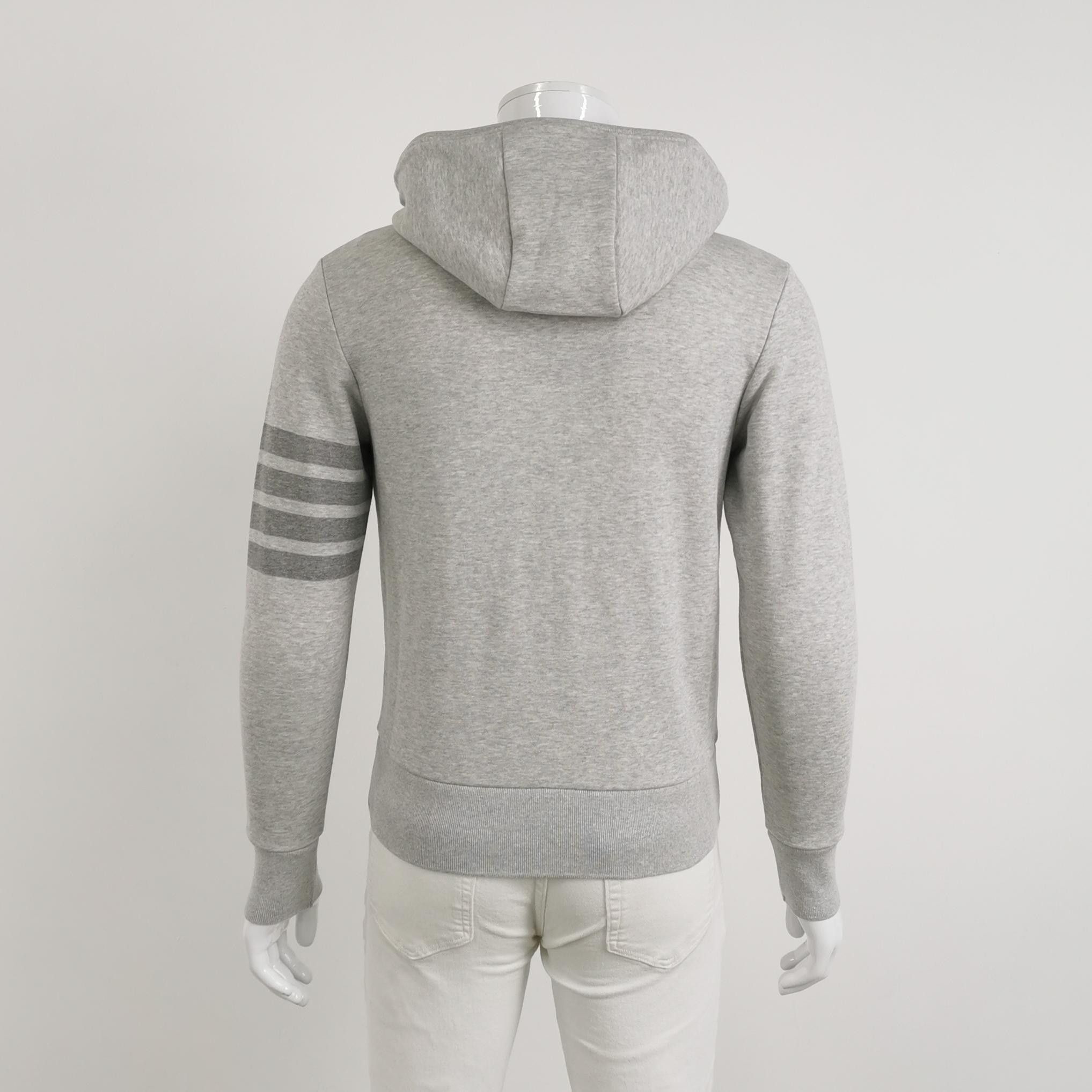 Thom Browne Thom Browne Tonal 4-Bar Loopback Zip Hoodie 40 Size US M / EU 48-50 / 2 - 2 Thumbnail