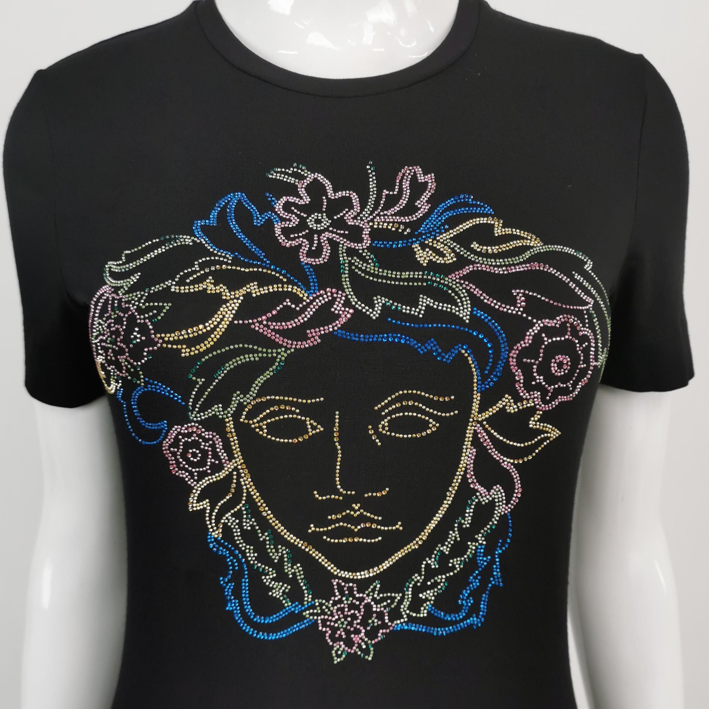 Versace Versace Multi-Color Crystal Medusa T-Shirt IT 40 Size S / US 4 / IT 40 - 3 Thumbnail