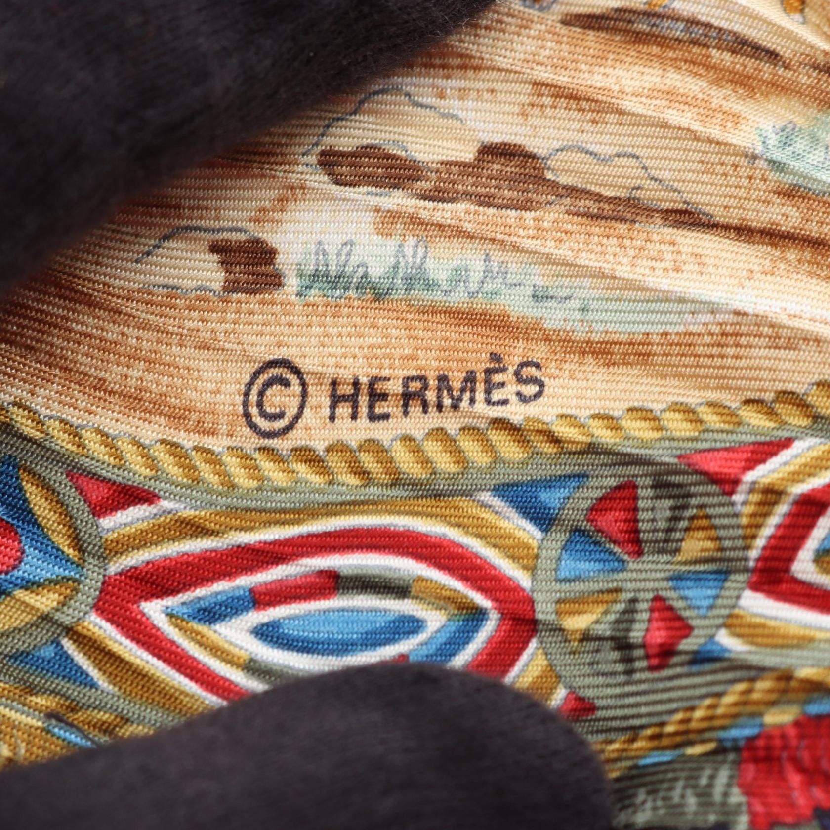 Hermes Hermes Hermes Carre Plisse CAVALIERS PEULS Silk Scarf Textile Scarf DUTY FREE for USA Size ONE SIZE - 2 Thumbnail