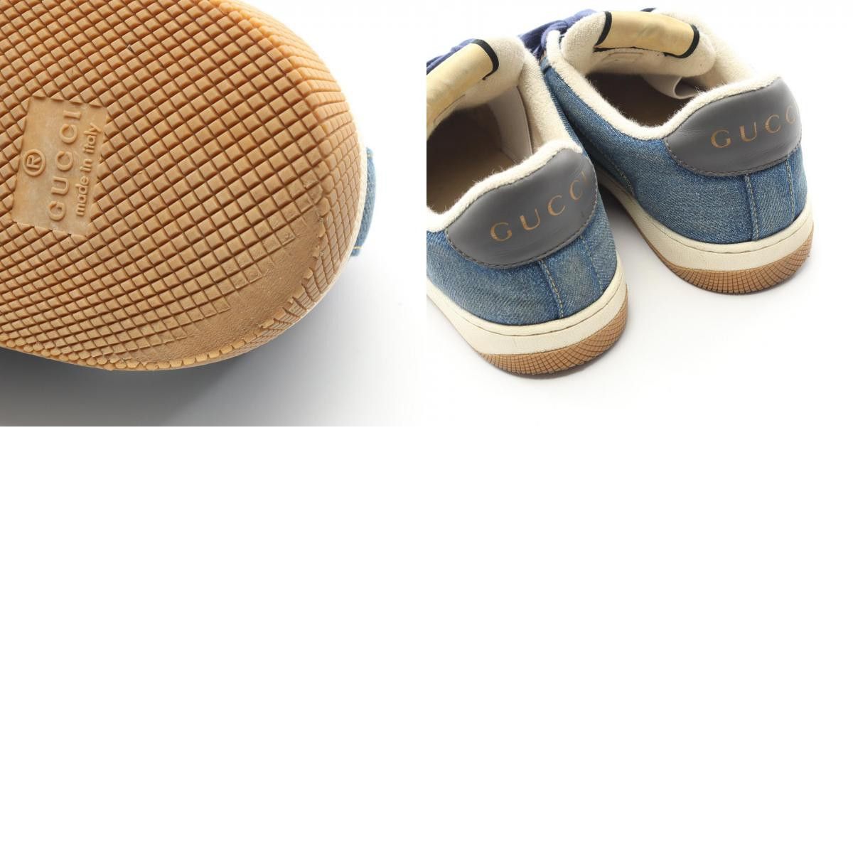 Gucci Gucci Gucci Screener Denim Leather Sneakers Leather Shoes 771097 DUTY FREE for USA Size ONE SIZE - 10 Thumbnail