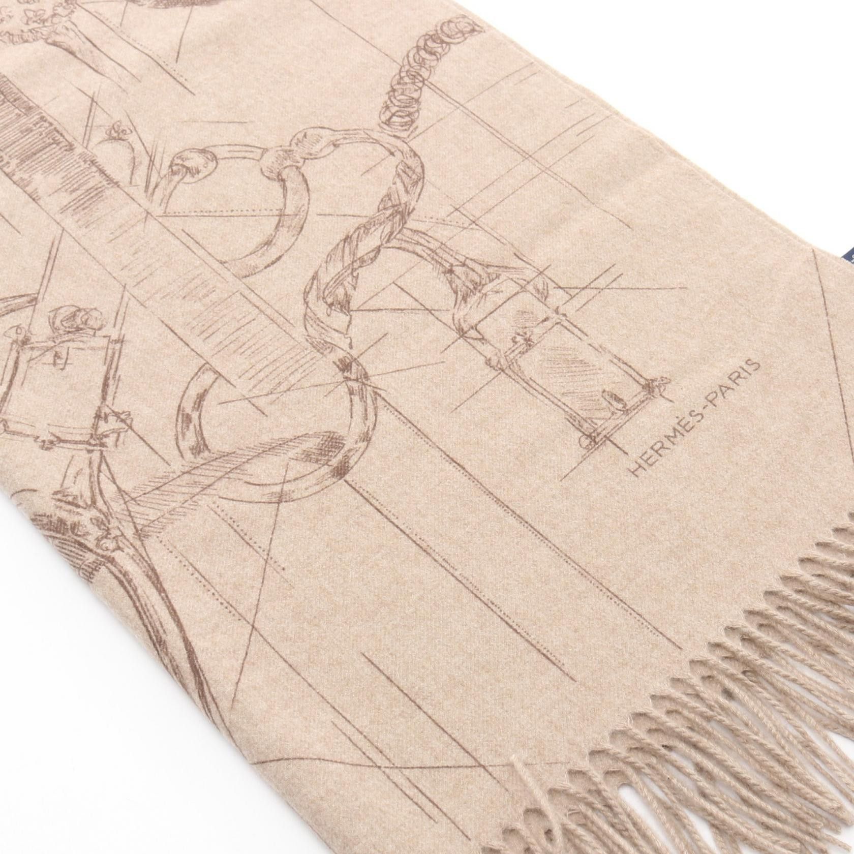 Hermes Hermes Hermes Cavalcadour Esquisse Cashmere Scarf Textile Scarf DUTY FREE for USA Size ONE SIZE - 2 Thumbnail