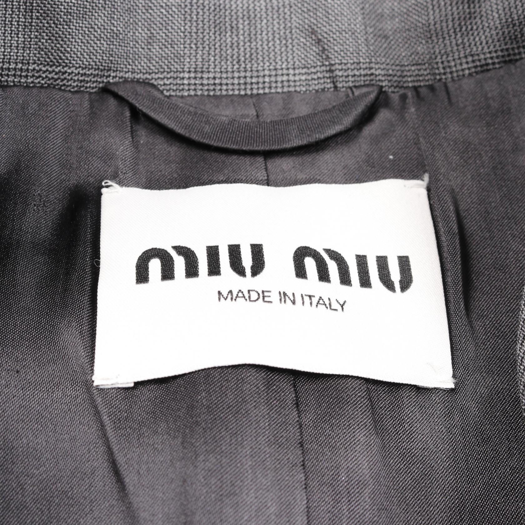 Miu Miu Miu Miu Miu Miu Prince of Wales Check Wool Jacket Textile Outerwear DUTY FREE for USA Size ONE SIZE - 3 Thumbnail