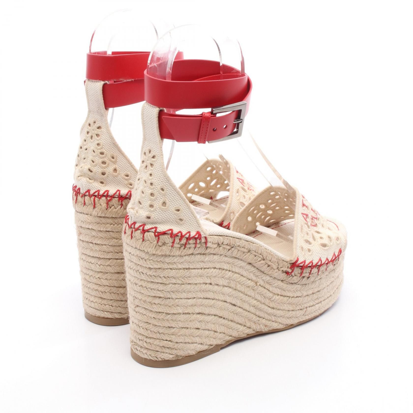 Valentino Valentino Valentino Garavani ATELIER Canvas Leather Sandals Leather Shoes DUTY FREE for USA Size ONE SIZE - 2 Thumbnail