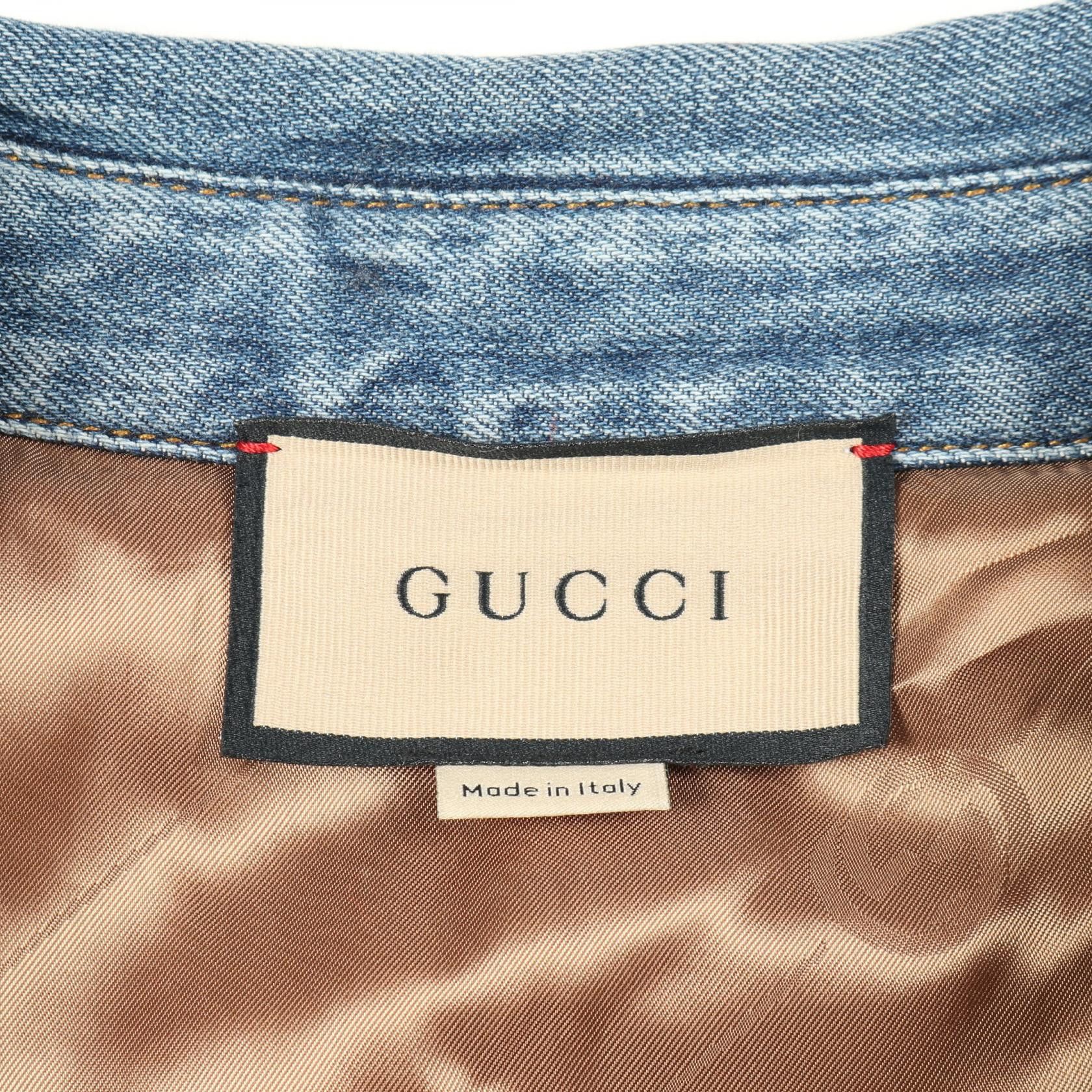 Gucci Gucci Gucci Washed Organic Denim Shirt Cotton Jacket Textile Outerwear 772882 DUTY FREE for USA Size ONE SIZE - 3 Thumbnail