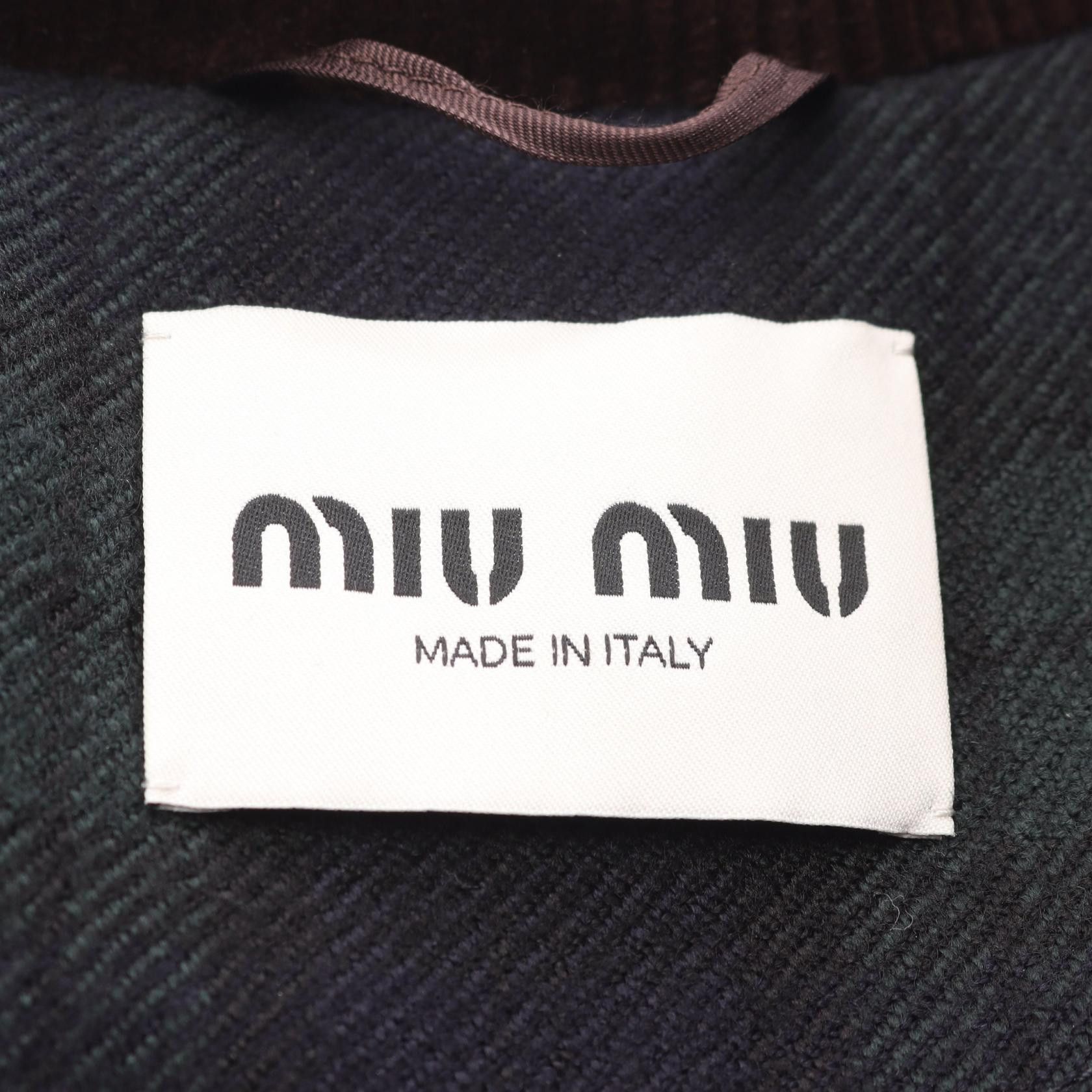 Miu Miu Miu Miu Miu Miu Check Twill Wool Blouson Textile Outerwear ML1328 17V7 DUTY FREE for USA Size ONE SIZE - 3 Thumbnail