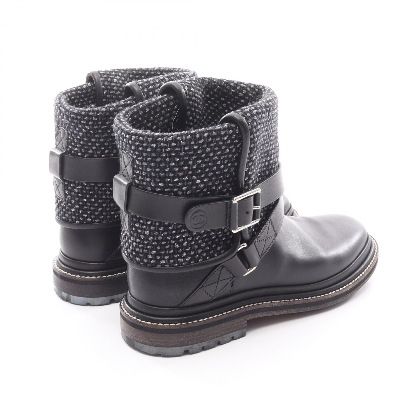 Chanel Chanel Chanel Coco Mark Fabric Leather Boots Leather Shoes G30155 DUTY FREE for USA Size ONE SIZE - 2 Thumbnail