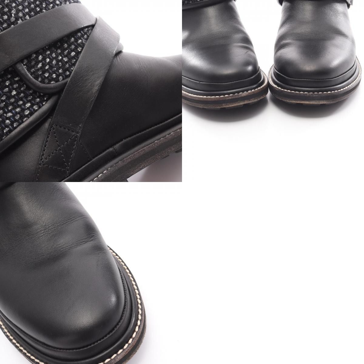 Chanel Chanel Chanel Coco Mark Fabric Leather Boots Leather Shoes G30155 DUTY FREE for USA Size ONE SIZE - 10 Thumbnail