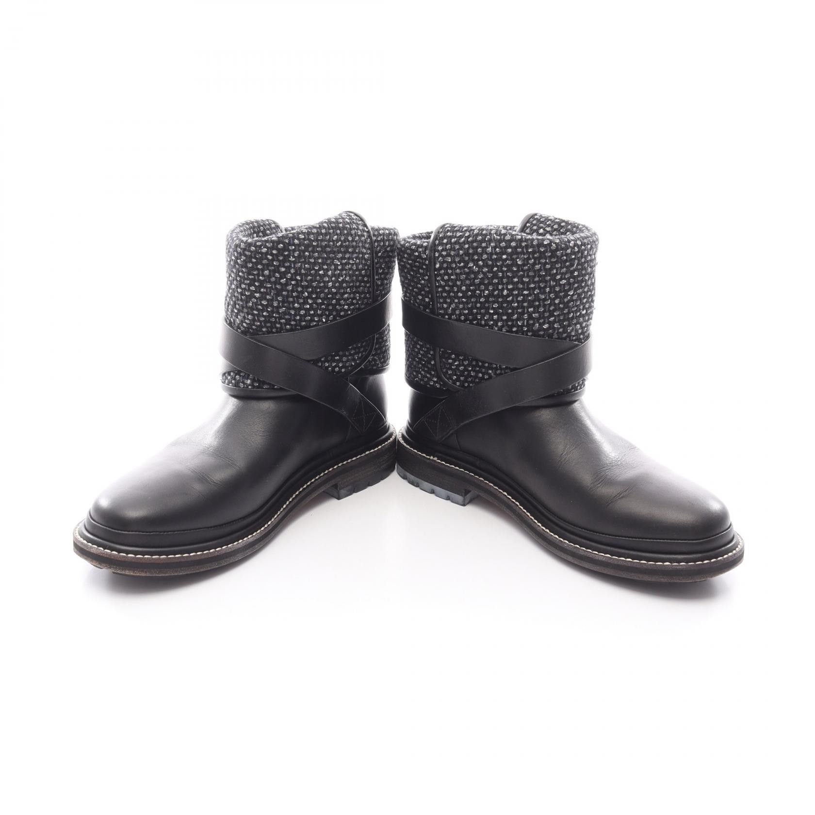Chanel Chanel Chanel Coco Mark Fabric Leather Boots Leather Shoes G30155 DUTY FREE for USA Size ONE SIZE - 3 Thumbnail