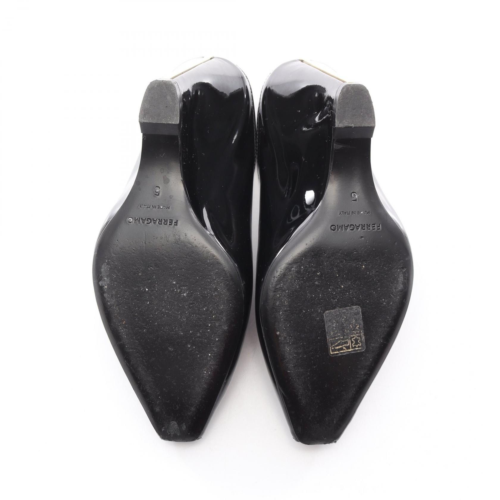 Salvatore Ferragamo Salvatore Ferragamo Salvatore Ferragamo Patent Leather Open Toe Pumps Leather Shoes DUTY FREE for USA Size ONE SIZE - 4 Thumbnail