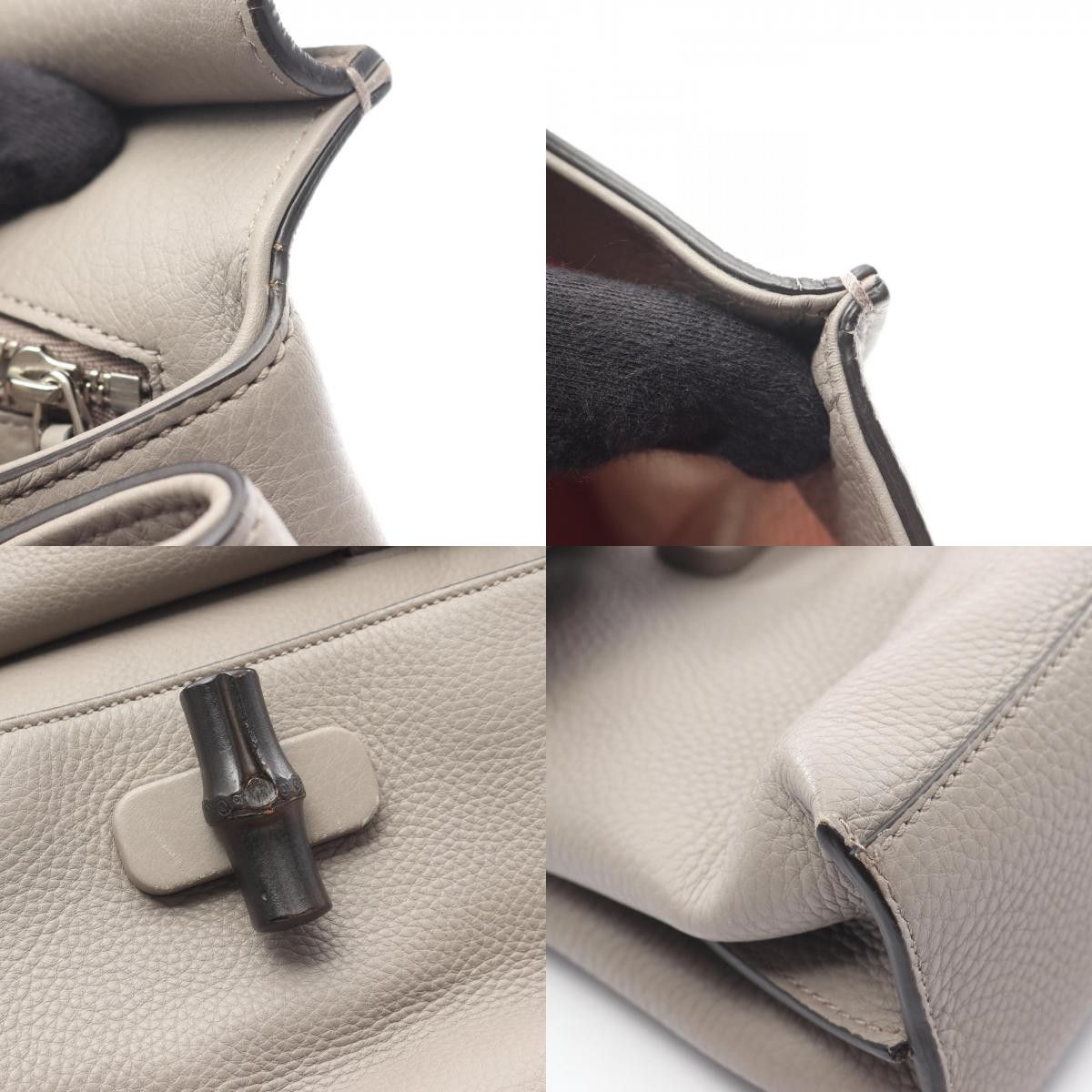 Gucci Gucci Gucci Bamboo Daily Leather Handbag Leather Handbag 370831 DUTY FREE for USA Size ONE SIZE - 9 Thumbnail