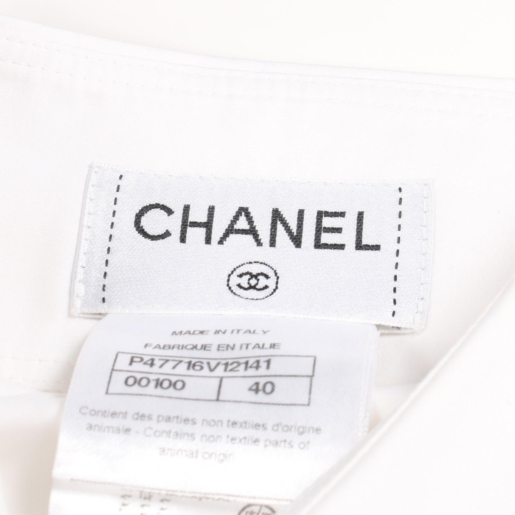 Chanel Chanel Chanel Frill Cotton Shirt Textile Tops P47716V12141 DUTY FREE for USA Size ONE SIZE - 4 Thumbnail
