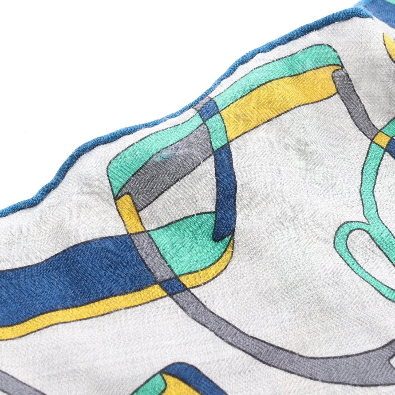 Hermes Hermes Hermes LosangeGM Quincaillerie Equestre Silk Cashmere Scarf Textile Scarf DUTY FREE for USA Size ONE SIZE - 6 Thumbnail