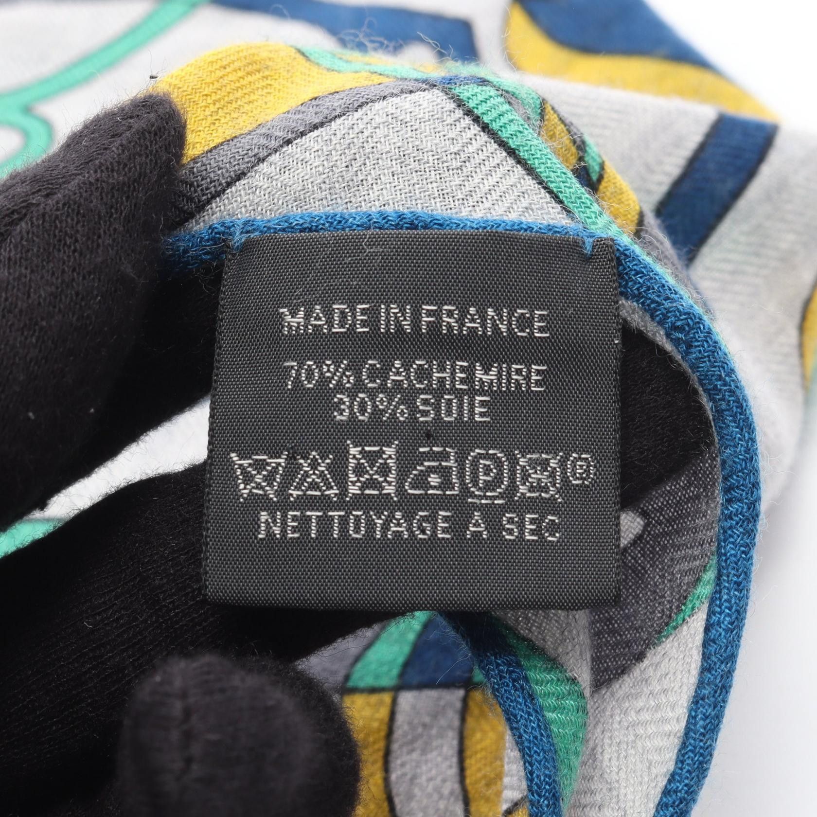 Hermes Hermes Hermes LosangeGM Quincaillerie Equestre Silk Cashmere Scarf Textile Scarf DUTY FREE for USA Size ONE SIZE - 3 Thumbnail