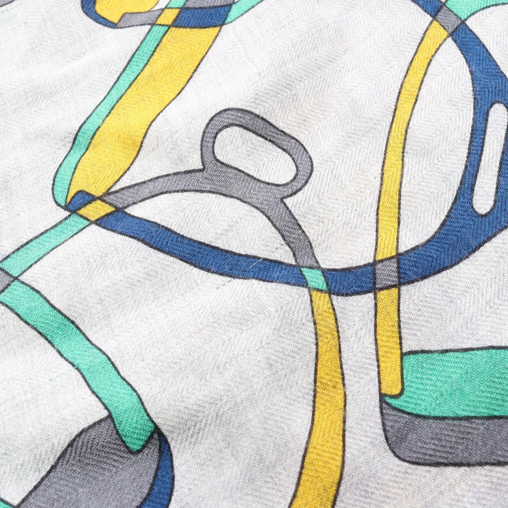 Hermes Hermes Hermes LosangeGM Quincaillerie Equestre Silk Cashmere Scarf Textile Scarf DUTY FREE for USA Size ONE SIZE - 5 Thumbnail
