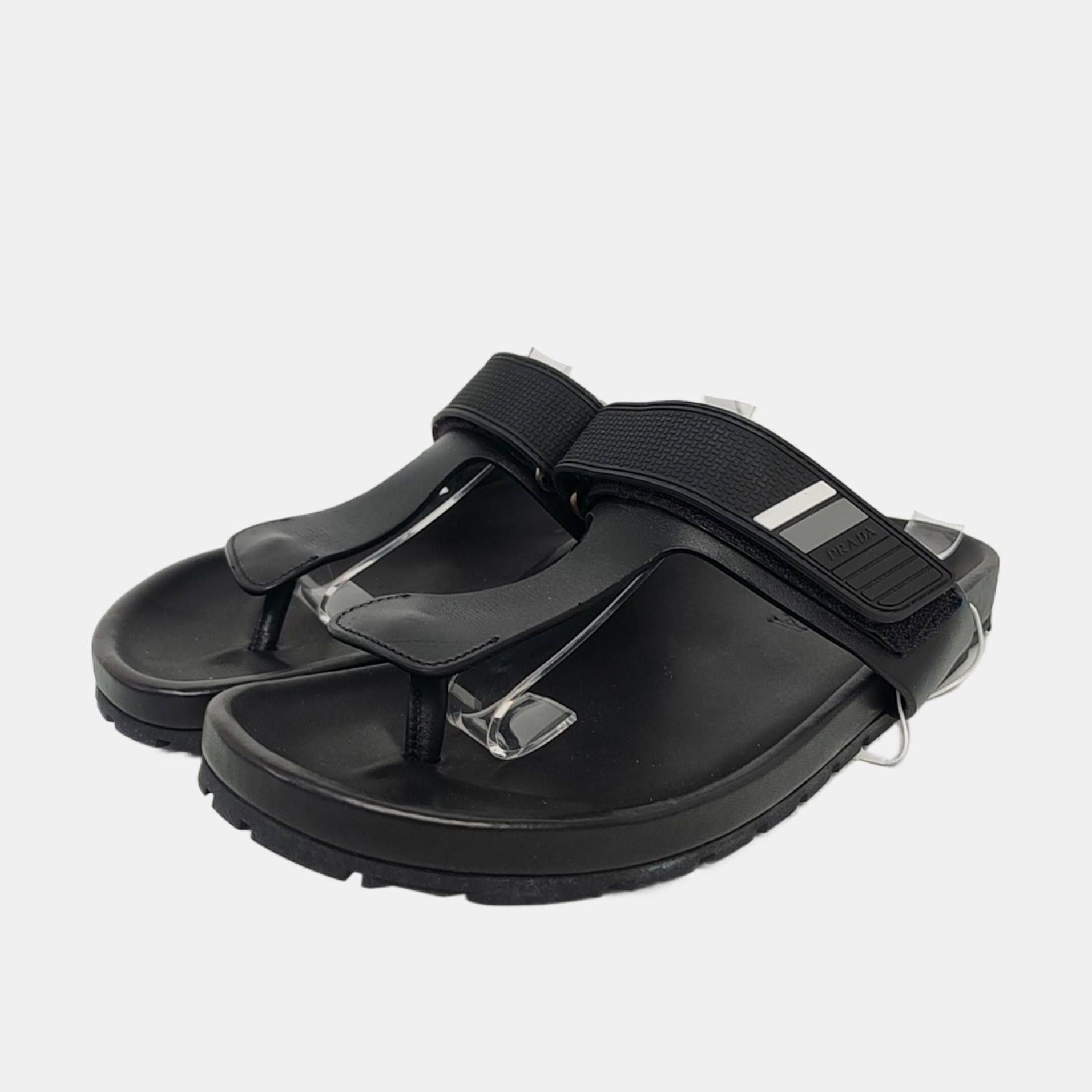 Prada Prada Leather Logo Strap Thong Sandals Size 42 Size US 9 / EU 42 - 2 Thumbnail