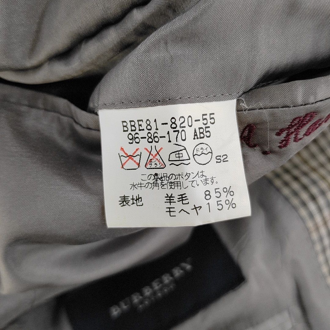 Burberry Burberry London Gray Checked Wool Blazer 38R Size 38R - 4 Thumbnail
