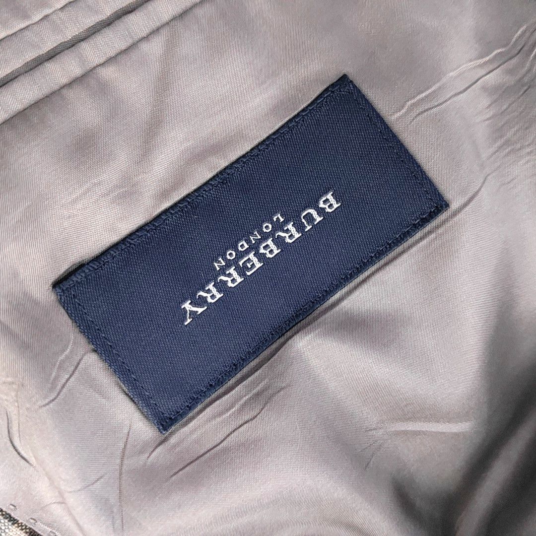 Burberry Burberry London Gray Checked Wool Blazer 38R Size 38R - 7 Thumbnail