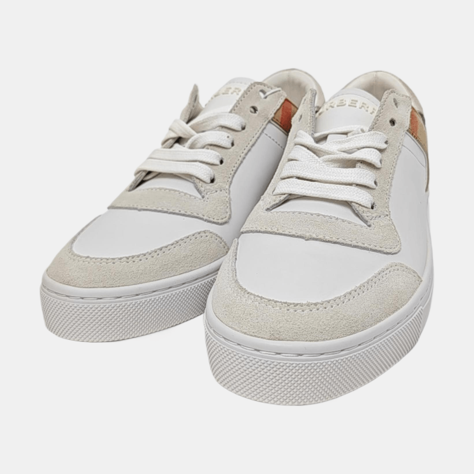 Burberry Burberry Check Panel Leather Sneakers Size EU 39 Size US 6 / EU 39 - 2 Thumbnail
