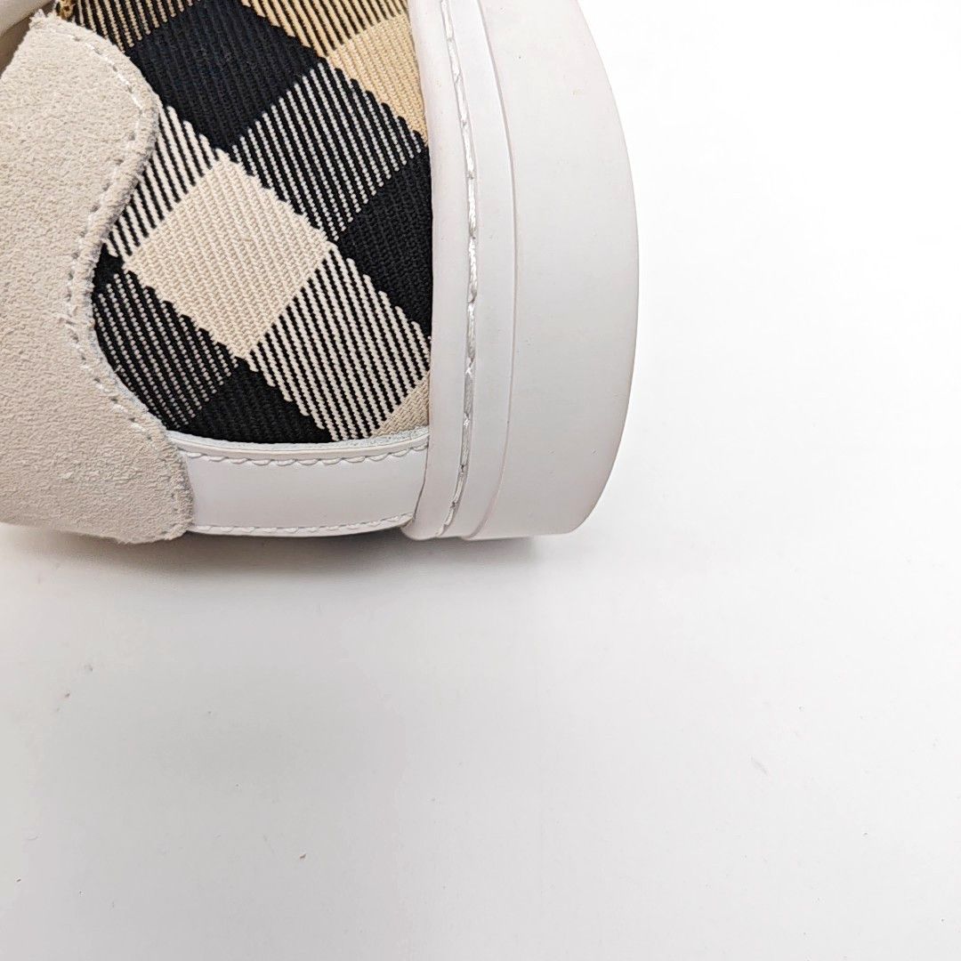 Burberry Burberry Check Panel Leather Sneakers Size EU 39 Size US 6 / EU 39 - 9 Thumbnail