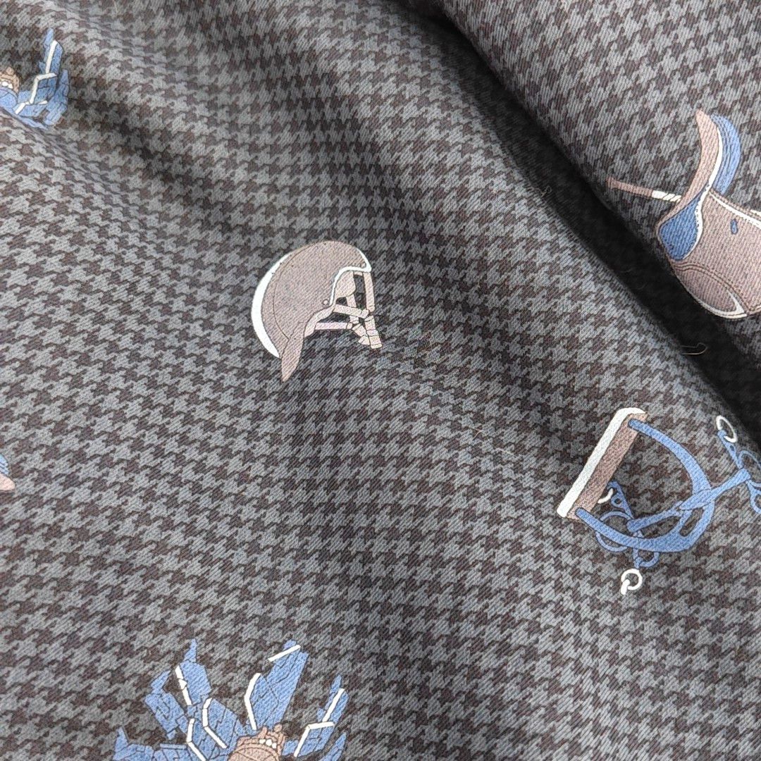 Hermes Hermès Equestrian Print Houndstooth Shirt 40 Size US XXS / EU 40 - 8 Thumbnail