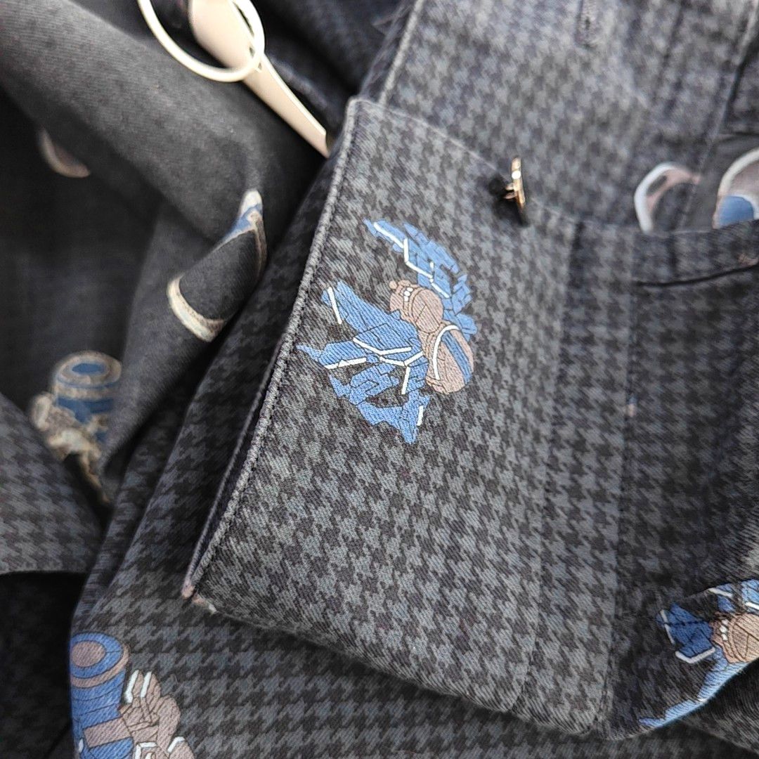 Hermes Hermès Equestrian Print Houndstooth Shirt 40 Size US XXS / EU 40 - 9 Thumbnail