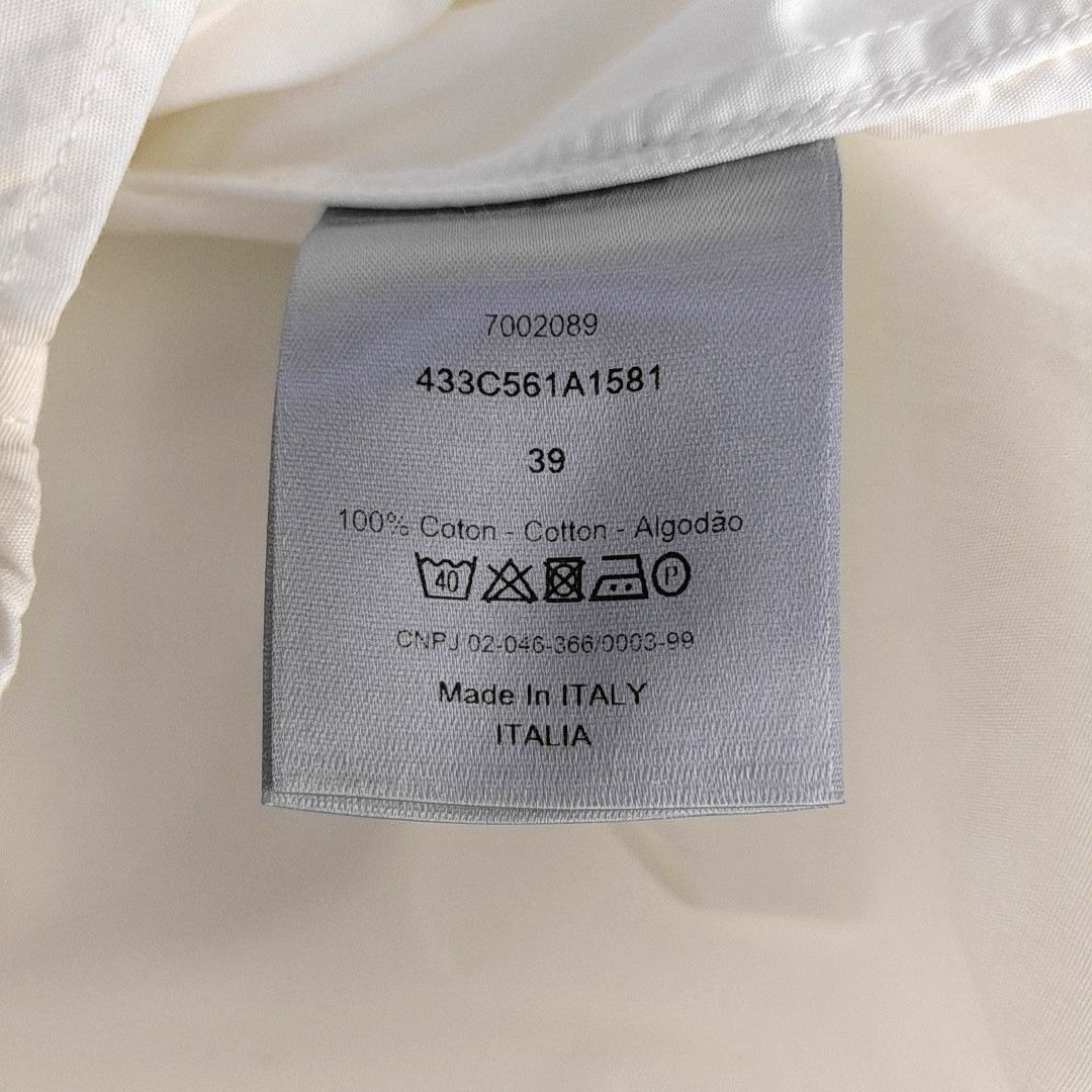 Dior Dior Homme White Cotton Long Sleeve Shirt Size M Size US M / EU 48-50 / 2 - 3 Thumbnail